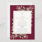 Herdenkingsdienst Funeral Foliage Roze Foto Kaart (Voorkant)