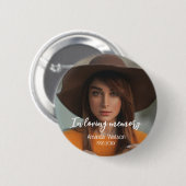 Herdenkingsdienst Funeral 'In liefdevolle herinner Ronde Button 5,7 Cm (Voorkant /achterkant)