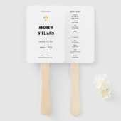 Herdenkingsdienst Funeral Program Zwart Wit Handwaaier (Voorkant en achterkant)