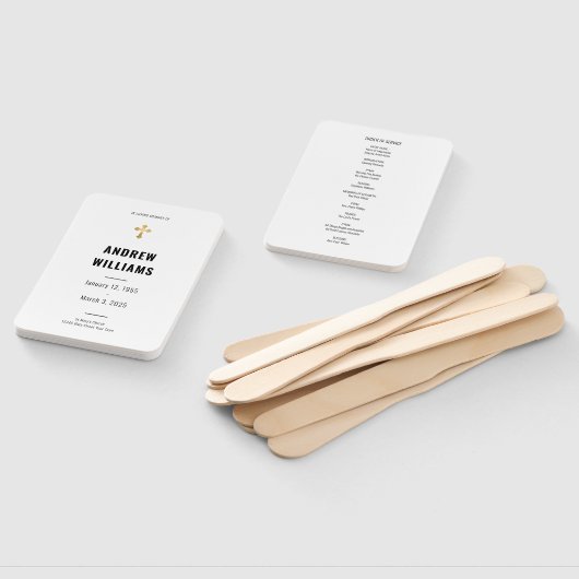 Herdenkingsdienst Funeral Program Zwart Wit Handwaaier (Niet-gemonteerd)