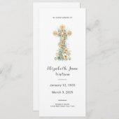 Herdenkingsdienst Funeral Programma Bloemkruis (Voorkant / Achterkant)