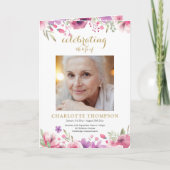 Herdenkingsdienst Funeralie Bloem Foto Programma (Voorkant)