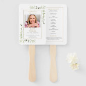 Herdenkingsdienst Funeralie Groene Programma Handwaaier (Voorkant en achterkant)