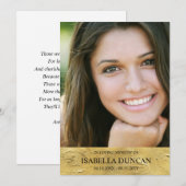 Herdenkingsdienst | Goud | Foto ter liefdevolle he (Voorkant / Achterkant)