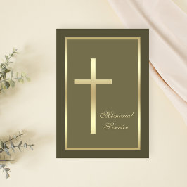 Herdenkingsdienst Gouden Kruis Religieuze Uitnodig Kaart