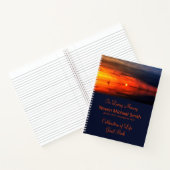 Herdenkingsdienst Guestbook Sunset bij Zee Sailboa Notitieboek (Binnen)