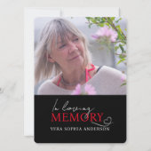 Herdenkingsdienst hart ovaal foto rood zwart wit kaart (Achterkant)