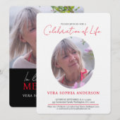 Herdenkingsdienst hart ovaal foto rood zwart wit kaart (Voorkant / Achterkant)