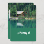 Herdenkingsdienst Invite Beauece Lake Cabin Kaart (Voorkant / Achterkant)