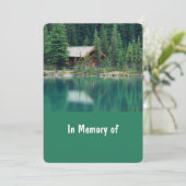 Herdenkingsdienst Invite Beauece Lake Cabin Kaart (Staand voorkant)
