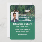 Herdenkingsdienst Invite Beauece Lake Cabin Kaart (Achterkant)