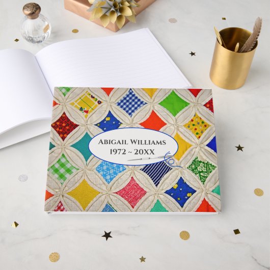 Herdenkingsdienst Kathedraalraam Quilt Patroon Gastenboek (Voorkant open)