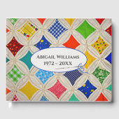 Herdenkingsdienst Kathedraalraam Quilt Patroon Gastenboek (Voorkant)