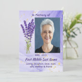 Herdenkingsdienst Lavendel Tuin Bloem Kaart (Staand voorkant)