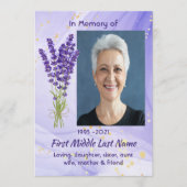 Herdenkingsdienst Lavendel Tuin Bloem Kaart (Voorkant)