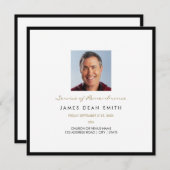 Herdenkingsdienst Memorial Fotobegrafenis Kaart (Voorkant / Achterkant)