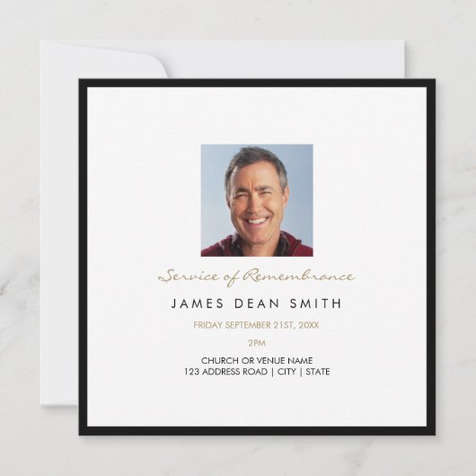 Herdenkingsdienst Memorial Fotobegrafenis Kaart (Voorkant)