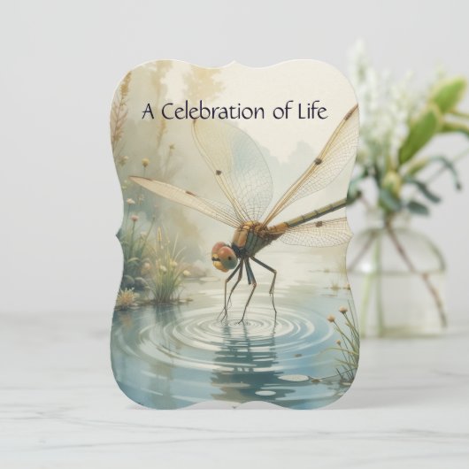 Herdenkingsdienst Nodig Dragonfly Custom Art uit Kaart (Staand voorkant)