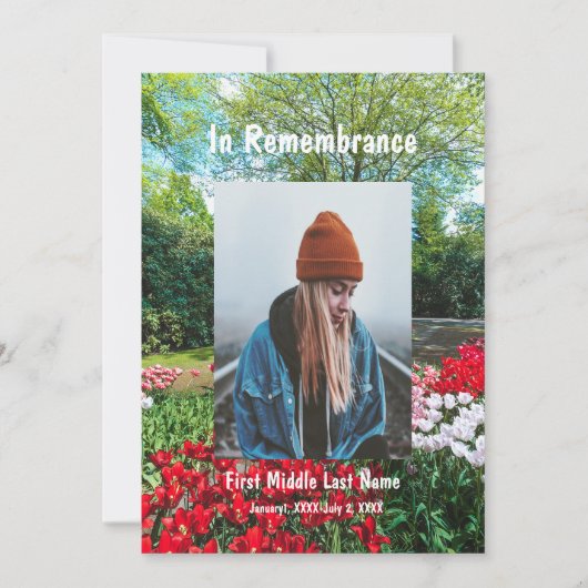 Herdenkingsdienst Nodig Tulpen Tuinbloemen uit Kaart (Voorkant)