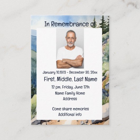 Herdenkingsdienst Nodig Waterverf Fietsen uit Visitekaartje (Voorkant)