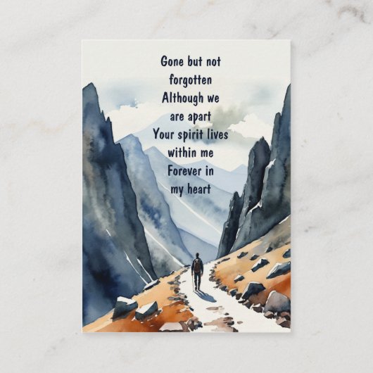 Herdenkingsdienst Nodig Waterverf Walking Hiking u Visitekaartje (Achterkant)