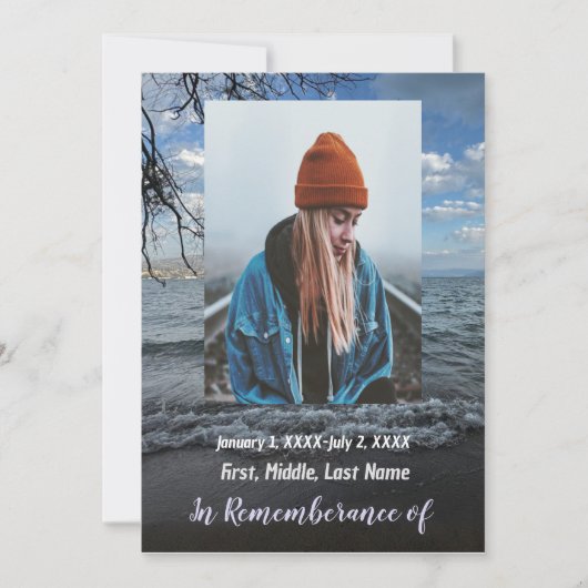 Herdenkingsdienst Nodig Zee Ocean Lake Waves uit Kaart (Voorkant)