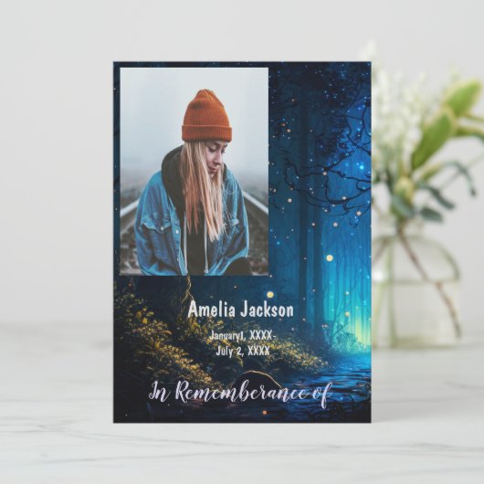 Herdenkingsdienst nodigt Firefly Lightning Bug uit Kaart (Staand voorkant)