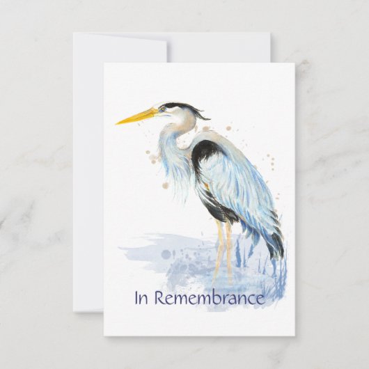 Herdenkingsdienst nodigt grote blauwe reiger uit kaart (Voorkant)