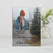 Herdenkingsdienst nodigt weg uit voor herfstblader kaart (Staand voorkant)