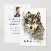 Herdenkingsdienst nodigt Wolf Wildlife Art uit Kaart (Voorkant / Achterkant)