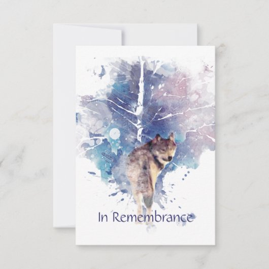 Herdenkingsdienst nodigt Wolf Wildlife Art uit Kaart (Voorkant)