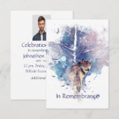 Herdenkingsdienst nodigt Wolf Wildlife Art uit Kaart (Voorkant / Achterkant)