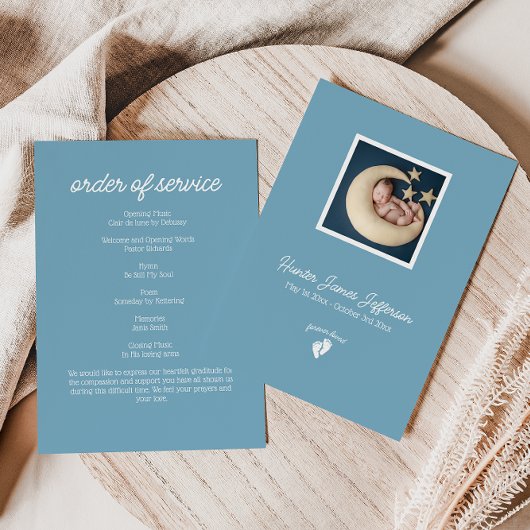 Herdenkingsdienst of uitvaartprogramma voor Little Kaart