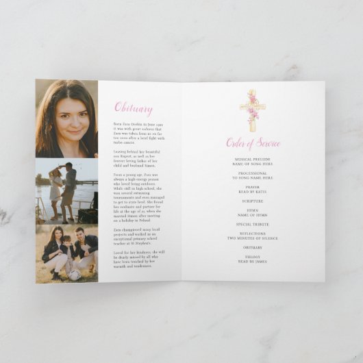 Herdenkingsdienst orchidee kruis waterverf foto programma (Binnen)