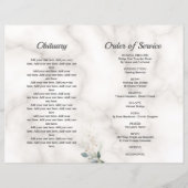 Herdenkingsdienst Order of Service Marmer Programm (Achterkant)