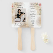 Herdenkingsdienst Peach & Gold Orde van de dienst Handwaaier (Voorkant en achterkant)