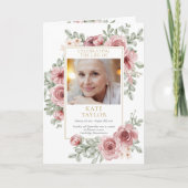 Herdenkingsdienst rouwkaart bloem foto programma (Voorkant)