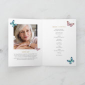 Herdenkingsdienst rouwkaart Vlinder Foto Programma (Binnen)