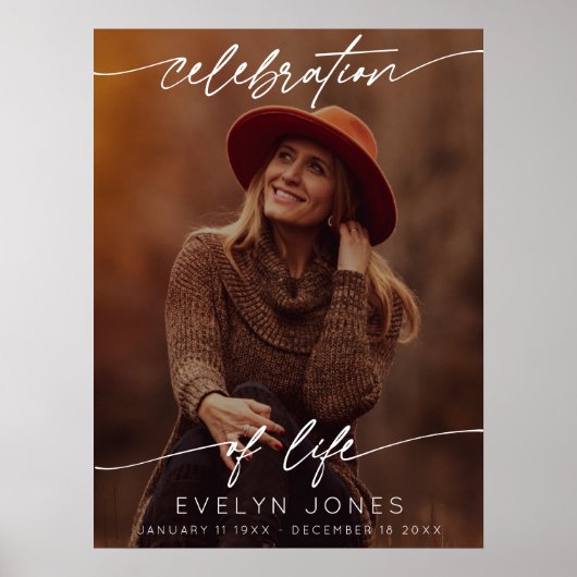 Herdenkingsdienst Scriptuur Funeral Photo | Zwart Poster (Voorkant)