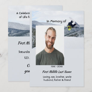 Herdenkingsdienst Snowboarden Winter Kaart