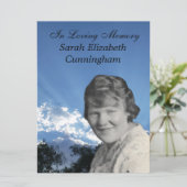 Herdenkingsdienst Sun Rays Fotoflat Programma Programmakaart (Staand voorkant)