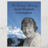 Herdenkingsdienst Sun Rays Fotoflat Programma Programmakaart (Voorkant)