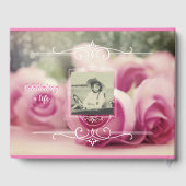 Herdenkingsdienst ter ere van een leven met roze r gastenboek (Achterkant)