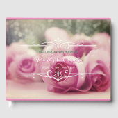 Herdenkingsdienst ter ere van een leven met roze r gastenboek (Voorkant)