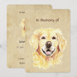 Herdenkingsdienst Uitnodiging Gouden Retriever Hon