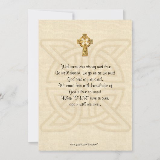 Herdenkingsdienst Uitnodiging Keltische knoop & kr (Achterkant)