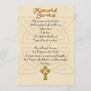 Herdenkingsdienst Uitnodiging Keltische knoop & kr