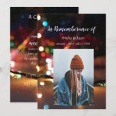 Herdenkingsdienst Uitnodiging Kerstverlichting (Voorkant / Achterkant)