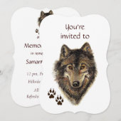 Herdenkingsdienst Uitnodiging Wolf Dieren Kunst (Voorkant / Achterkant)