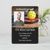 Herdenkingsdienst Uitnodigt Pickleball Sport uit Kaart (Staand voorkant)